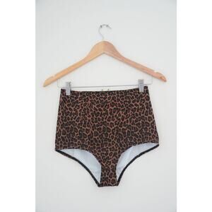 Kortni Jeane High Waisted Leopard Bikini Bottoms size small